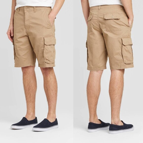 40 - Mens 11" Cargo Shorts - Goodfellow Co - Beige - Picture 1 of 5